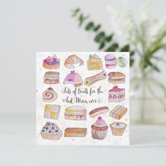 Moederdag traktaties kaart (Staand voorkant)