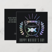 Moederdag Triple Moon Cauldron Witch Mam Feestdagenkaart (Voorkant / Achterkant)