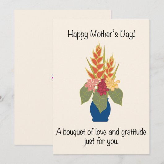 Moederdag Tropisch boeket Feestdagenkaart (Voorkant / Achterkant)