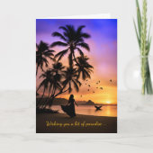 Moederdag Tropisch Strandparadijs met Palmboom Kaart (Voorkant)