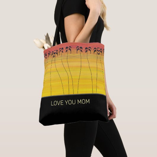Moederdag Tropische zonsondergang Tote Bag (Dichtbij)