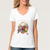 Moederdag Tulip Waterverf Vloermandje T-shirt (Voorkant)