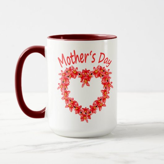Moederdag - Tulp Hart - Illustratie |  Mok (Links)