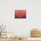 Moederdag - Tulp Hart Illustratie op Roze | Poster (Keuken)