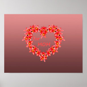 Moederdag - Tulp Hart voor MOEDER - Roos Poster