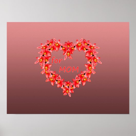 Moederdag - Tulp Hart voor MOEDER - Roos |  Poster (Voorkant)