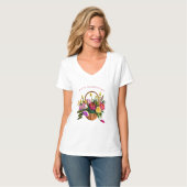 Moederdag Tulp Waterverf Bloemenmand  T-shirt (Voorkant volledig)