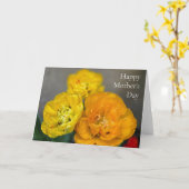 Moederdag tulpen kaart (Gele Bloem)