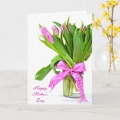 Moederdag Tulpen Kaart (Gele Bloem)