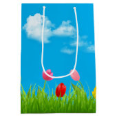 Moederdag Tulpen Medium Gift Bag Cadeauzakje (Achterkant)