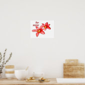 Moederdag - Tulpen voor mama - Illustratie |  Poster (Keuken)