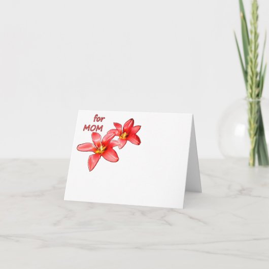 Moederdag - Tulpen Voor Moeder - Illustratie | Bedankkaart (Voorkant)