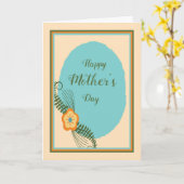 Moederdag Turquoise & Gold Kaart (Gele Bloem)