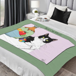 Moederdag Tuxedo Cat Fleece Deken