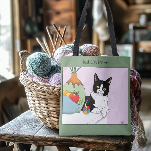 Moederdag Tuxedo Cat Tote Bag