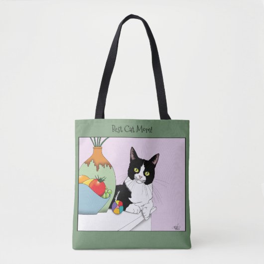 Moederdag Tuxedo Cat Tote Bag (Voorkant)