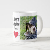 Moederdag..twee foto's van honden & tekst op maat grote koffiekop (Voorkant rechts)