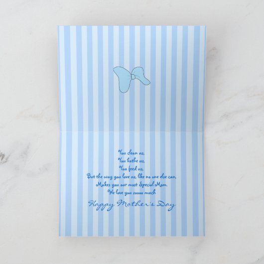 Moederdag - Twin Baby Boys Kaart (Binnen)