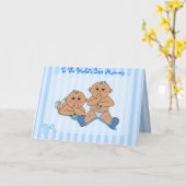 Moederdag - Twin Baby Boys Kaart (Gele Bloem)