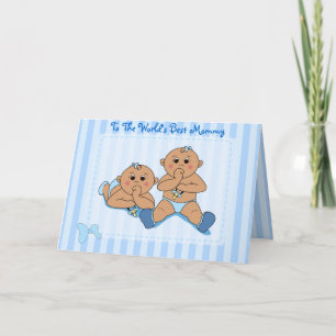Moederdag - Twin Baby Boys Kaart