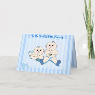 Moederdag - Twin Baby Boys Kaart