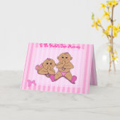 Moederdag - Twin Baby Meisjes Kaart (Gele Bloem)