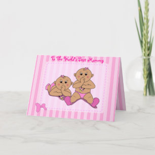 Moederdag - Twin Baby Meisjes Kaart