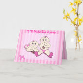 Moederdag - Twin Baby Meisjes Kaart (Gele Bloem)