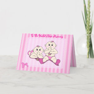 Moederdag - Twin Baby Meisjes Kaart