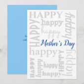 Moederdag Typografie Flat Holiday Kaart (Voorkant / Achterkant)