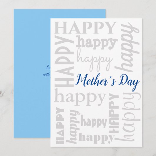 Moederdag Typografie Flat Holiday Kaart (Voorkant / Achterkant)