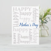 Moederdag Typografie Flat Holiday Kaart (Staand voorkant)