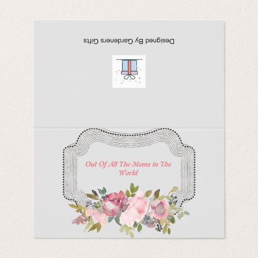 Moederdag Typografie Visitekaartje (Buitenkant ongevouwen)