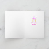 Moederdag uit roze prinsen met pun feestdagen kaart (Binnen)