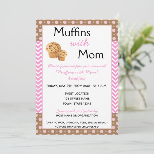 Moederdag Uitnodiging (Staand voorkant)