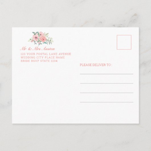 Moederdag Uitnodiging Briefkaart (Achterkant)