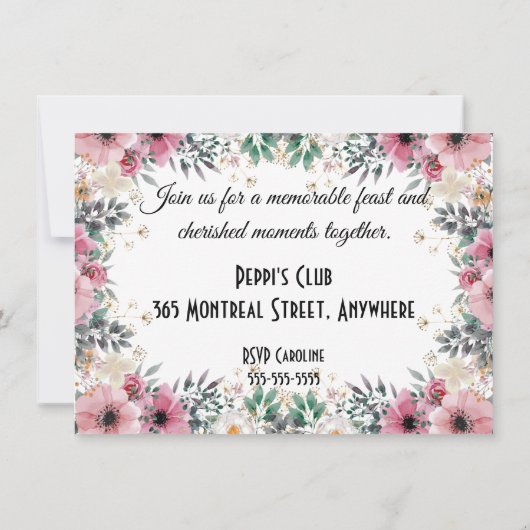 Moederdag Uitnodiging Brunch (Achterkant)