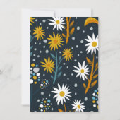 Moederdag Uitnodiging- Donkerblauw met bloemen (Achterkant)