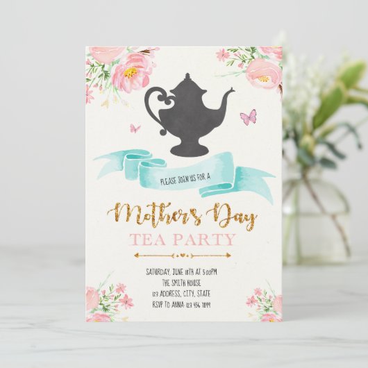 Moederdag-uitnodiging Kaart (Staand voorkant)