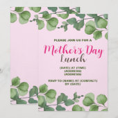 Moederdag Uitnodiging Kaart, bewerkbare Sjabloon (Voorkant / Achterkant)
