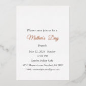 Moederdag Uitnodiging, Moederdag Brunch Lunch Folie Uitnodiging (Voorkant)