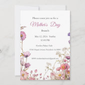 Moederdag Uitnodiging, Moederdag Brunch Lunch Kaart (Voorkant)