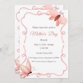 Moederdag Uitnodiging, Moederdag Brunch Lunch Kaart (Voorkant / Achterkant)