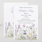 Moederdag Uitnodiging, Moederdag Brunch Lunch Kaart (Voorkant / Achterkant)