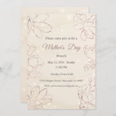 Moederdag Uitnodiging, Moederdag Brunch Lunch Kaart (Voorkant / Achterkant)