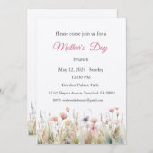 Moederdag Uitnodiging, Moederdag Brunch Lunch Kaart (Voorkant / Achterkant)