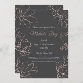 Moederdag Uitnodiging, Moederdag Brunch Lunch Kaart (Voorkant / Achterkant)