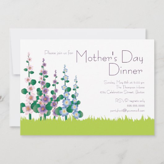 Moederdag uitnodiging voor de bloementuin (Achterkant)