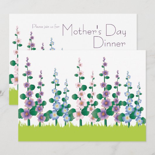 Moederdag uitnodiging voor de bloementuin (Voorkant / Achterkant)