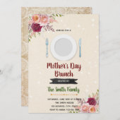 Moederdag: uitnodiging voor diner (Voorkant / Achterkant)